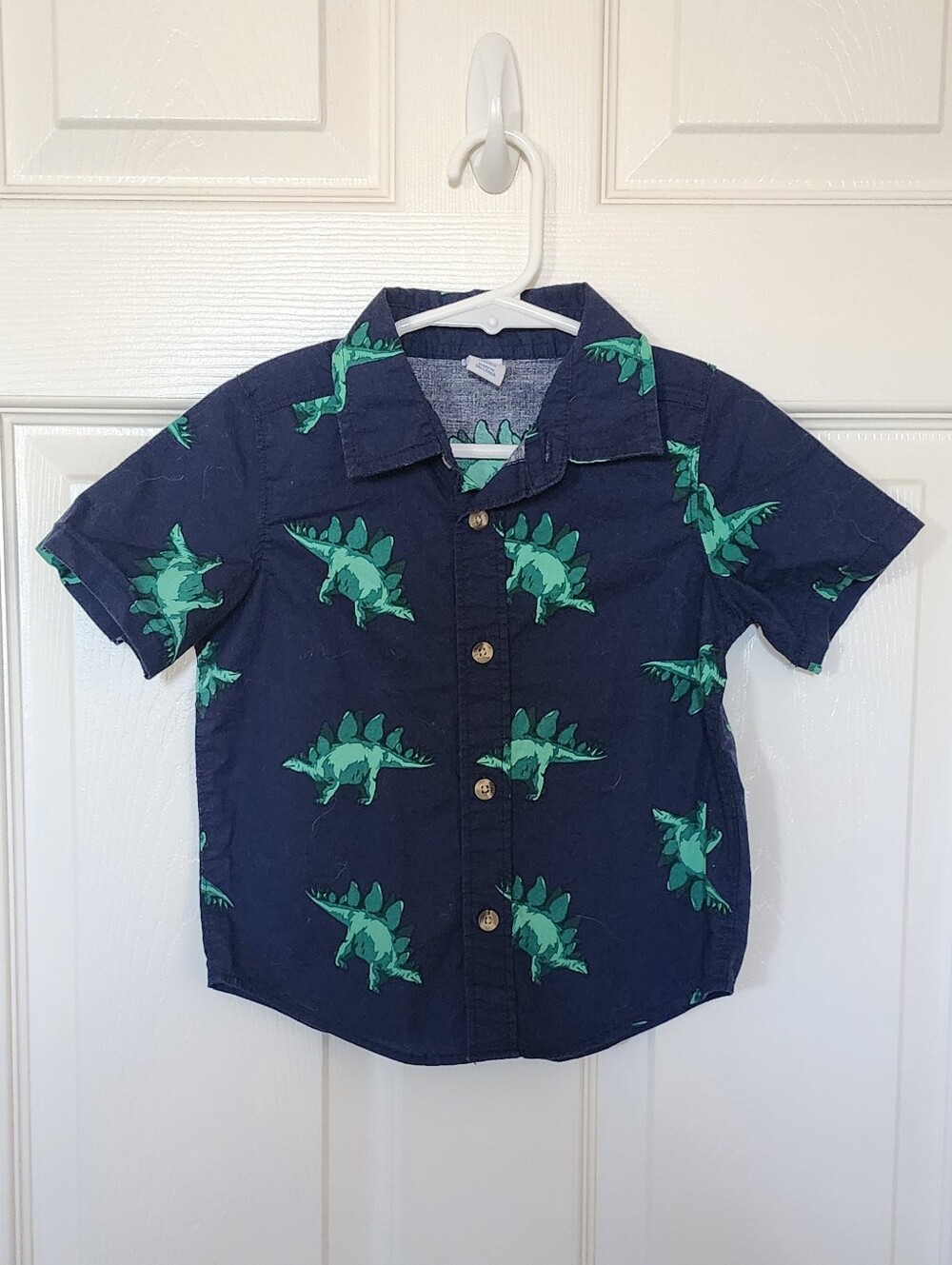 Old Navy Kids Navy Shirt with Green Dinosaur Print